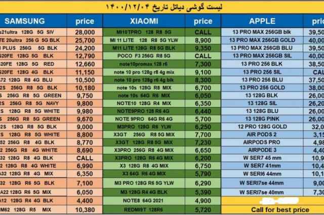 گوشي موبايل با كمترين قيمت بازار