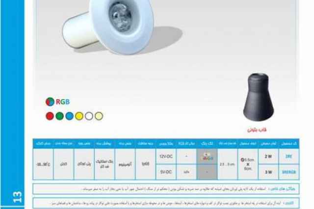 چراغ توكار استخري تك رنگ 2 وات 12 ولت Emax مدل 2RE