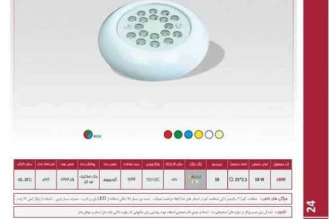 چراغ روكار استخري فلت مولتي كالر18وات12ولتEmaxمدل18RRM