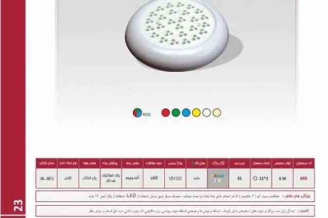 چراغ روكار استخري فلت مولتي كالر6وات 12ولت Emaxمدل6RRM