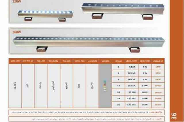 چراغ وال واشر ضد آب تك رنگ 36 وات 12 ولت Emax مدل 36RW