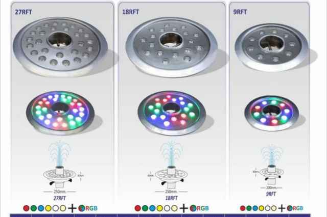 چراغ فواره ضدآب18واتEmaxمناسب لوله3.4تا2اينچ مدل18RFTM